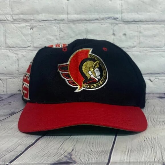 Ottawa Senators Hat Cap Fitted Large Black Red American Needle Airhead Air Pump - Picture 5 of 15